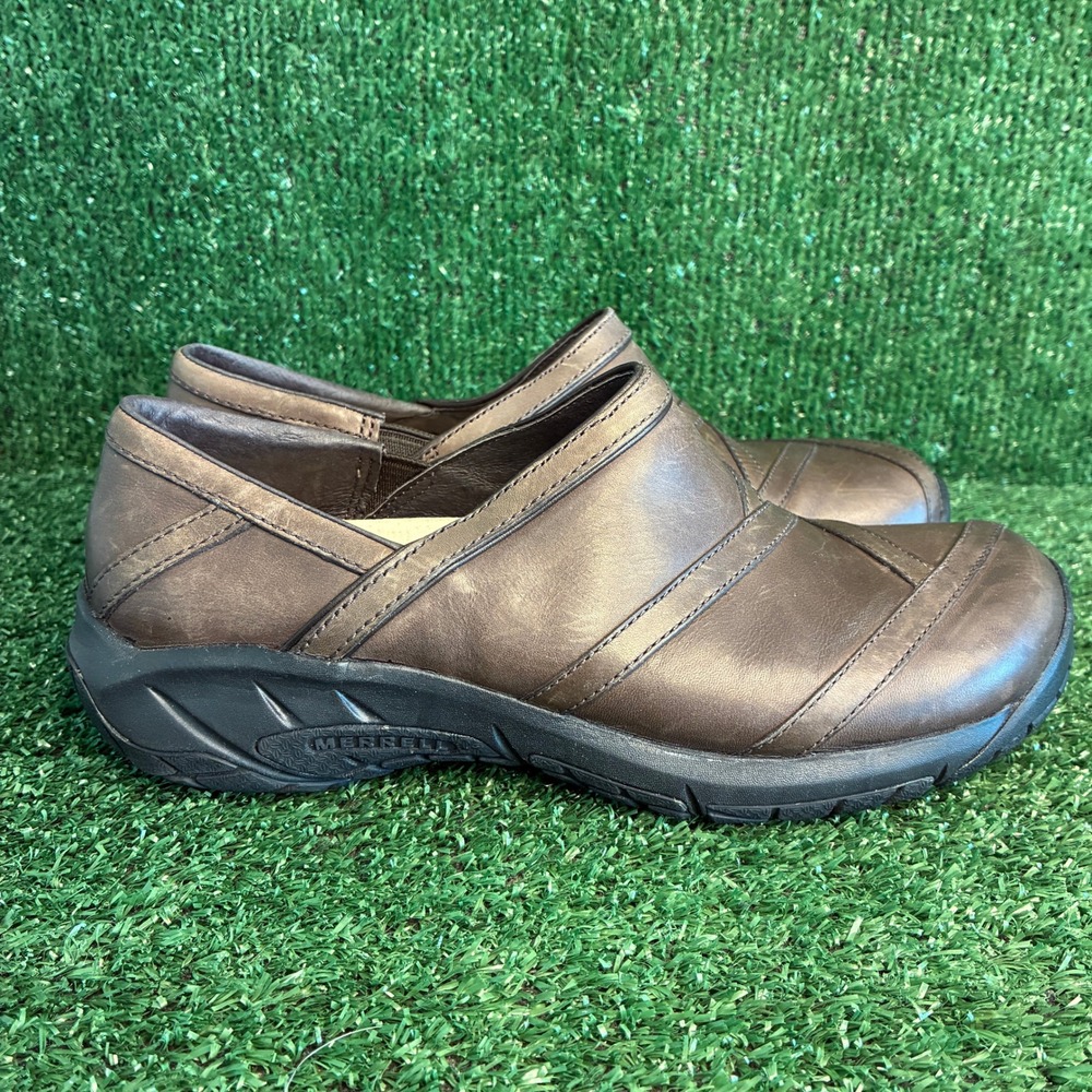Merrell Encore Eclipse 2 Leather Comfort Walking M-Select Clogs Brown Womens 8.5
